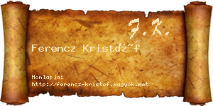 Ferencz Kristóf névjegykártya