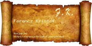 Ferencz Kristóf névjegykártya