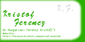 kristof ferencz business card